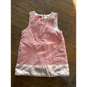 Vintage Esprit‎ Baby Pink Velour Bow Dress 12 Months Special Occasion